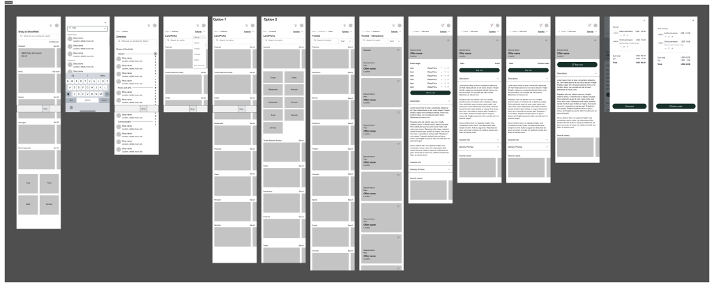 Wireframes for the template Lane Perk pages